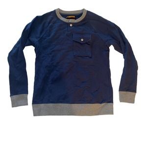 Brooklyn Industries Pullover Sweatshirt Men Size XS Blue Pocket